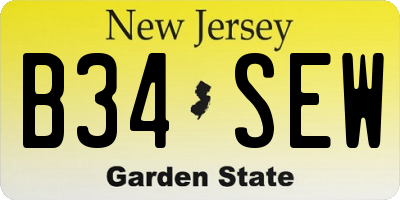 NJ license plate B34SEW