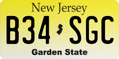 NJ license plate B34SGC