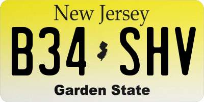 NJ license plate B34SHV