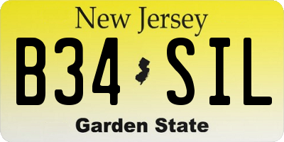 NJ license plate B34SIL