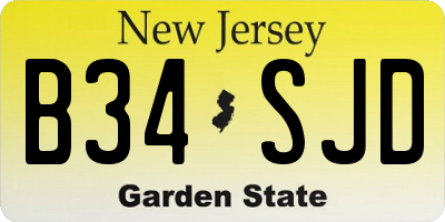 NJ license plate B34SJD