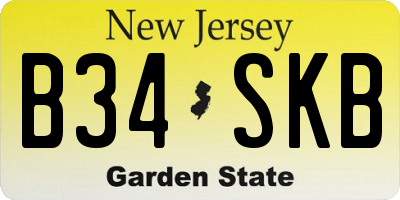NJ license plate B34SKB
