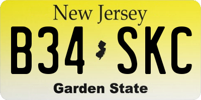 NJ license plate B34SKC