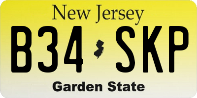 NJ license plate B34SKP