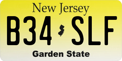 NJ license plate B34SLF