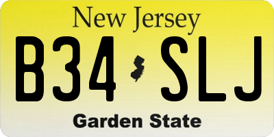 NJ license plate B34SLJ