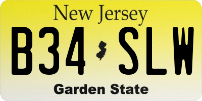 NJ license plate B34SLW