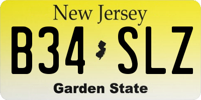NJ license plate B34SLZ