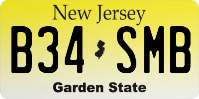 NJ license plate B34SMB
