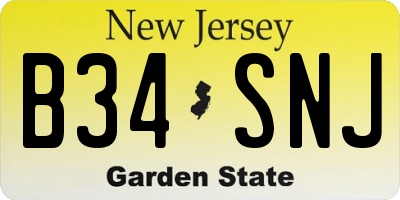 NJ license plate B34SNJ