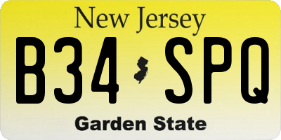 NJ license plate B34SPQ