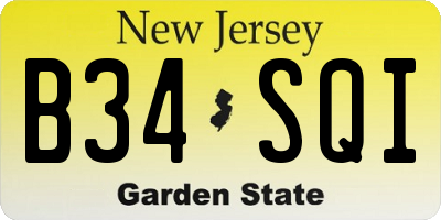 NJ license plate B34SQI