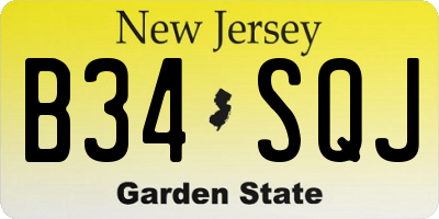 NJ license plate B34SQJ