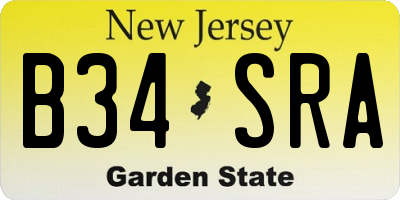 NJ license plate B34SRA