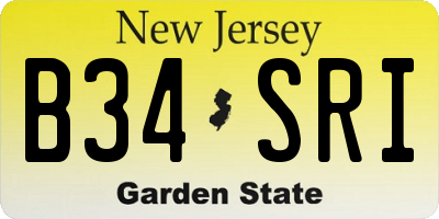 NJ license plate B34SRI