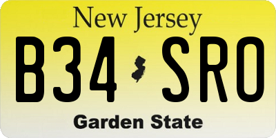NJ license plate B34SRO
