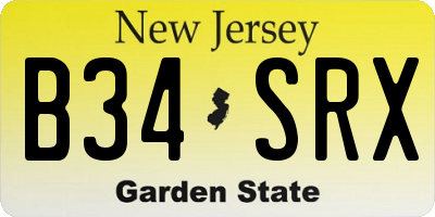 NJ license plate B34SRX