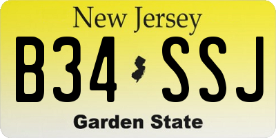 NJ license plate B34SSJ
