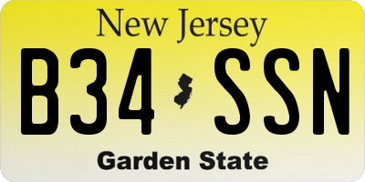 NJ license plate B34SSN