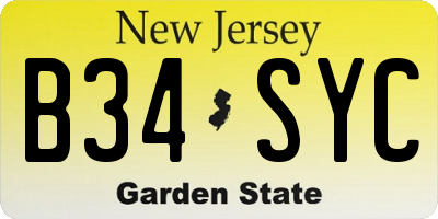 NJ license plate B34SYC