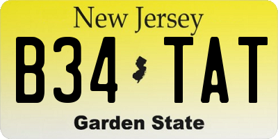 NJ license plate B34TAT