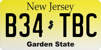 NJ license plate B34TBC