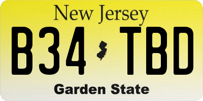 NJ license plate B34TBD