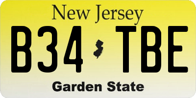 NJ license plate B34TBE