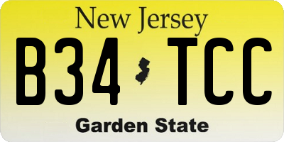 NJ license plate B34TCC