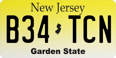 NJ license plate B34TCN