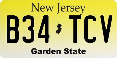 NJ license plate B34TCV