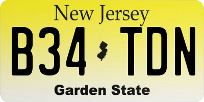 NJ license plate B34TDN