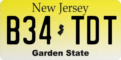 NJ license plate B34TDT