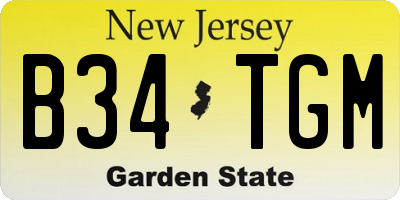 NJ license plate B34TGM