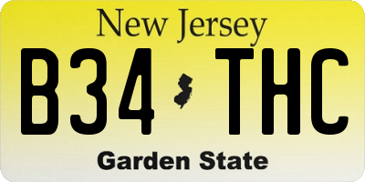 NJ license plate B34THC