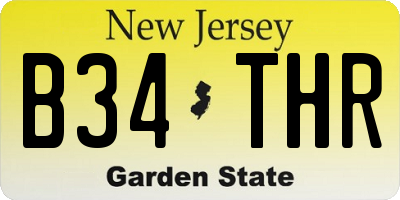 NJ license plate B34THR