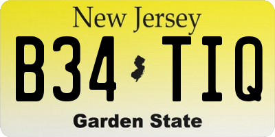 NJ license plate B34TIQ