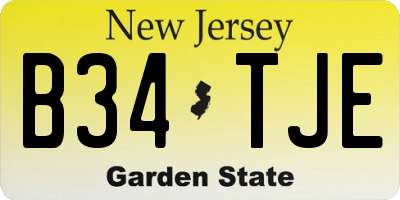 NJ license plate B34TJE
