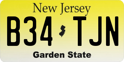 NJ license plate B34TJN