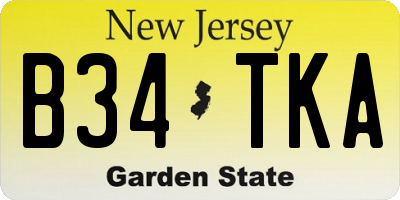 NJ license plate B34TKA