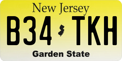 NJ license plate B34TKH