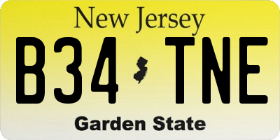 NJ license plate B34TNE
