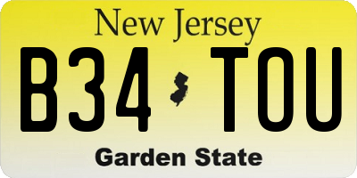 NJ license plate B34TOU