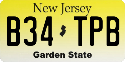 NJ license plate B34TPB