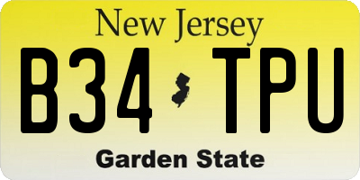 NJ license plate B34TPU