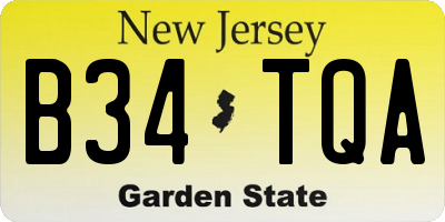 NJ license plate B34TQA