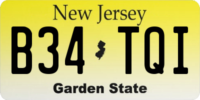 NJ license plate B34TQI