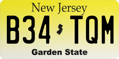 NJ license plate B34TQM