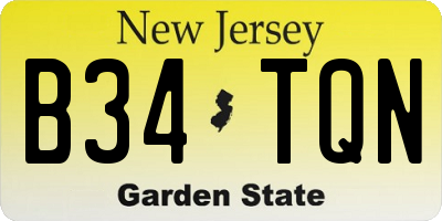NJ license plate B34TQN