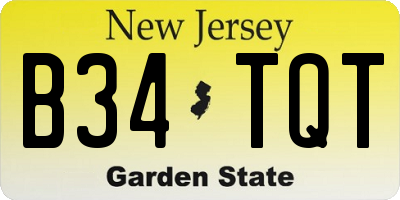NJ license plate B34TQT